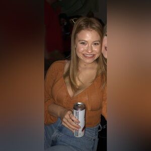 Blue Blush Warm Orange Knit Top